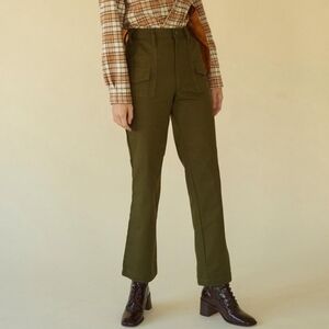 Lykke Wullf Scout Pants Olive Green Straight Leg Women's 6